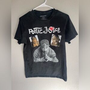 Tupac, poetic justice, Black Graphic Tee Small